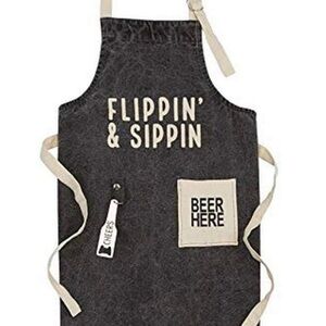 Mud Pie Black and Cream Apron, Brand New without tags